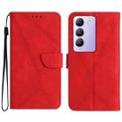 For vivo Y200e 5G/Y100 5G IDN/V30 Lite 5G India Stitching Embossed Leather Phone Case(Red) - 1