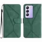 For vivo Y200e 5G/Y100 5G IDN/V30 Lite 5G India Stitching Embossed Leather Phone Case(Green) - 1