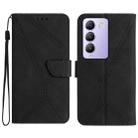 For vivo Y200e 5G/Y100 5G IDN/V30 Lite 5G India Stitching Embossed Leather Phone Case(Black) - 1