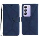 For vivo Y200e 5G/Y100 5G IDN/V30 Lite 5G India Stitching Embossed Leather Phone Case(Blue) - 1