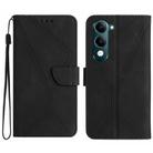 For vivo Y04 4G / Y29s 5G Stitching Embossed Leather Phone Case(Black) - 1