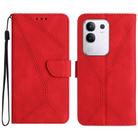For vivo Y29 4G Global Stitching Embossed Leather Phone Case(Red) - 1