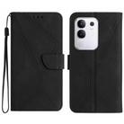 For vivo Y29 4G Global Stitching Embossed Leather Phone Case(Black) - 1