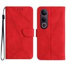 For vivo V50 Lite 5G Stitching Embossed Leather Phone Case(Red) - 1