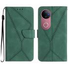 For vivo V50 5G Global Stitching Embossed Leather Phone Case(Green) - 1