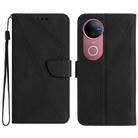 For vivo V50 5G Global Stitching Embossed Leather Phone Case(Black) - 1