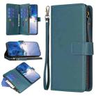 For Realme C53 9 Card Slots Zipper Wallet Leather Flip Phone Case(Green) - 1