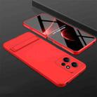 For Xiaomi Redmi Note 12 4G GKK Three Stage Splicing Full Coverage PC Phone Case with Stand(Red) - 1