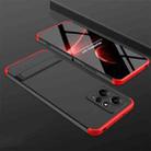 For Xiaomi Redmi Note 12 4G GKK Three Stage Splicing Full Coverage PC Phone Case with Stand(Black Red) - 1