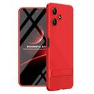 For Xiaomi Redmi 12 5G GKK Three Stage Splicing Full Coverage PC Phone Case with Stand(Red) - 1