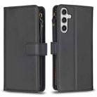 For Samsung Galaxy A14 9 Card Slots Zipper Wallet Leather Flip Phone Case(Black) - 1