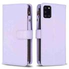For Samsung Galaxy A31 9 Card Slots Zipper Wallet Leather Flip Phone Case(Light Purple) - 1