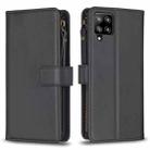 For Samsung Galaxy A42 5G 9 Card Slots Zipper Wallet Leather Flip Phone Case(Black) - 1