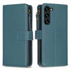 For Samsung Galaxy S23+ 5G 9 Card Slots Zipper Wallet Leather Flip Phone Case(Green) - 1