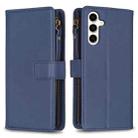 For Samsung Galaxy S23 FE 5G 9 Card Slots Zipper Wallet Leather Flip Phone Case(Blue) - 1