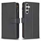 For Samsung Galaxy A35 9 Card Slots Zipper Wallet Leather Flip Phone Case(Black) - 1