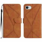 For iPhone SE 2024 Stitching Embossed Leather Phone Case(Brown) - 1