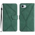 For iPhone SE 2024 Stitching Embossed Leather Phone Case(Green) - 1