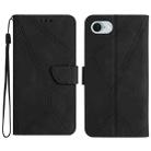 For iPhone SE 2024 Stitching Embossed Leather Phone Case(Black) - 1