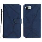 For iPhone SE 2024 Stitching Embossed Leather Phone Case(Blue) - 1
