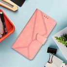 For iPhone 16 Plus Stitching Embossed Leather Phone Case(Pink) - 2