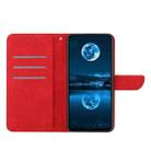 For iPhone 16 Stitching Embossed Leather Phone Case(Red) - 3