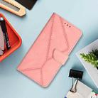 For iPhone 16 Stitching Embossed Leather Phone Case(Pink) - 2