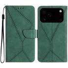 For iPhone 17 Pro Max Stitching Embossed Leather Phone Case(Green) - 1