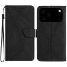 For iPhone 17 Pro Max Stitching Embossed Leather Phone Case(Black) - 1