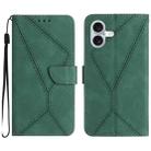 For iPhone 17 Stitching Embossed Leather Phone Case(Green) - 1