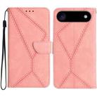 For iPhone 17 Air Stitching Embossed Leather Phone Case(Pink) - 1