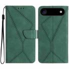 For iPhone 17 Air Stitching Embossed Leather Phone Case(Green) - 1