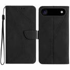 For iPhone 17 Air Stitching Embossed Leather Phone Case(Black) - 1