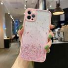 For iPhone 12 Pro Starry Gradient Glitter Powder TPU Phone Case(Pink) - 1