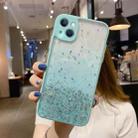 For iPhone 14 Plus Starry Gradient Glitter Powder TPU Phone Case(Lake Green) - 1