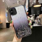For iPhone XS / X Starry Gradient Glitter Powder TPU Phone Case(Black) - 1