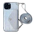 For iPhone 11 Pro Max Crocodile Texture Lanyard Card Slot Phone Case(Silver) - 1