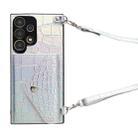 For Samsung Galaxy A13 4G Crocodile Texture Lanyard Card Slot Phone Case(Silver) - 1