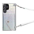 For Samsung Galaxy A54 Crocodile Texture Lanyard Card Slot Phone Case(Silver) - 1