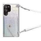 For Samsung Galaxy Note20 Ultra Crocodile Texture Lanyard Card Slot Phone Case(Silver) - 1