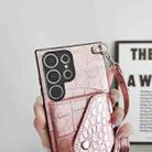 For Samsung Galaxy S8+ Crocodile Texture Lanyard Card Slot Phone Case(Rose Gold) - 3