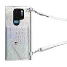For Samsung Galaxy S9+ Crocodile Texture Lanyard Card Slot Phone Case(Silver) - 1