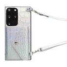 For Samsung Galaxy S20+ Crocodile Texture Lanyard Card Slot Phone Case(Silver) - 1