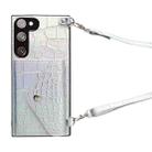 For Samsung Galaxy S20 FE Crocodile Texture Lanyard Card Slot Phone Case(Silver) - 1