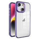 For iPhone 14 Plus Crystal TPU + PC Electroplated Lens Frame Phone Case(Purple) - 1