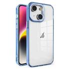 For iPhone 14 Plus Crystal TPU + PC Electroplated Lens Frame Phone Case(Blue) - 1