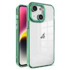 For iPhone 14 Plus Crystal TPU + PC Electroplated Lens Frame Phone Case(Green) - 1