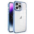 For iPhone 14 Pro Crystal TPU + PC Electroplated Lens Frame Phone Case(Blue) - 1