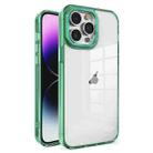 For iPhone 14 Pro Max Crystal TPU + PC Electroplated Lens Frame Phone Case(Green) - 1