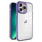 For iPhone 13 Pro Max Crystal TPU + PC Electroplated Lens Frame Phone Case(Purple) - 1